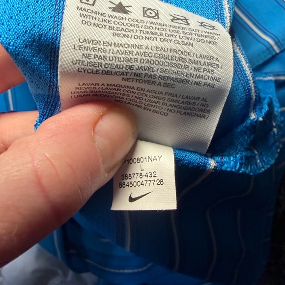 Nike Golf Dri-Fit Blue Striped Polo Shirt Size Large. - Picture 7 of 7